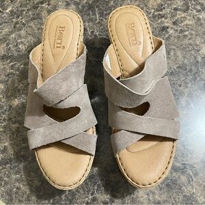 Born Wedge Sandals Size 8